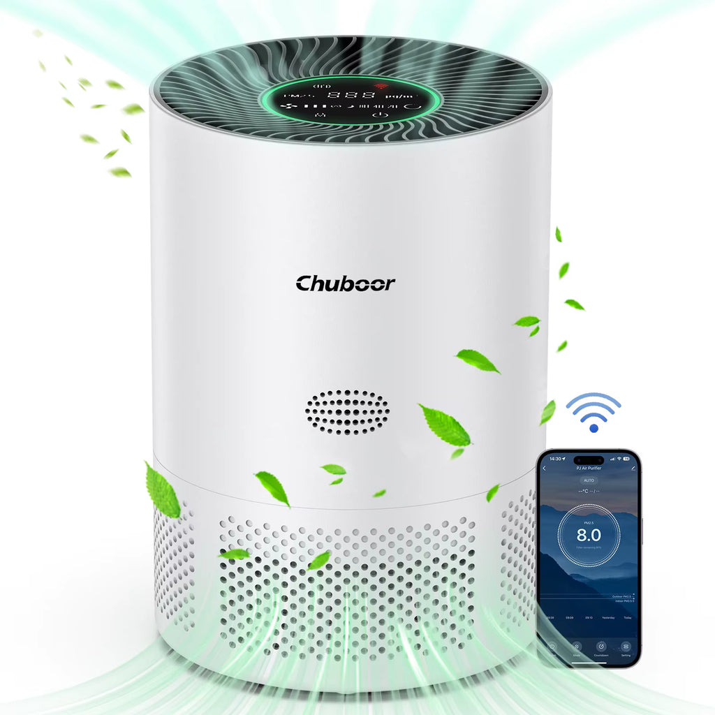 Air Purifier for Home Allergies Pet Hair in Bedroom Covers up to 360 Ft² 3-In-1 Filter with HEPA Remove Dust Smoke Odor