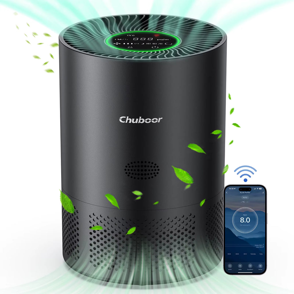 Air Purifier for Home Allergies Pet Hair in Bedroom Covers up to 360 Ft² 3-In-1 Filter with HEPA Remove Dust Smoke Odor
