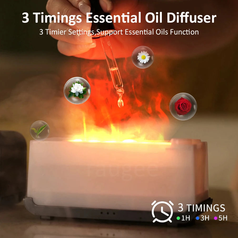 Mini Flame Aroma Diffuser & Humidifier with LED Light