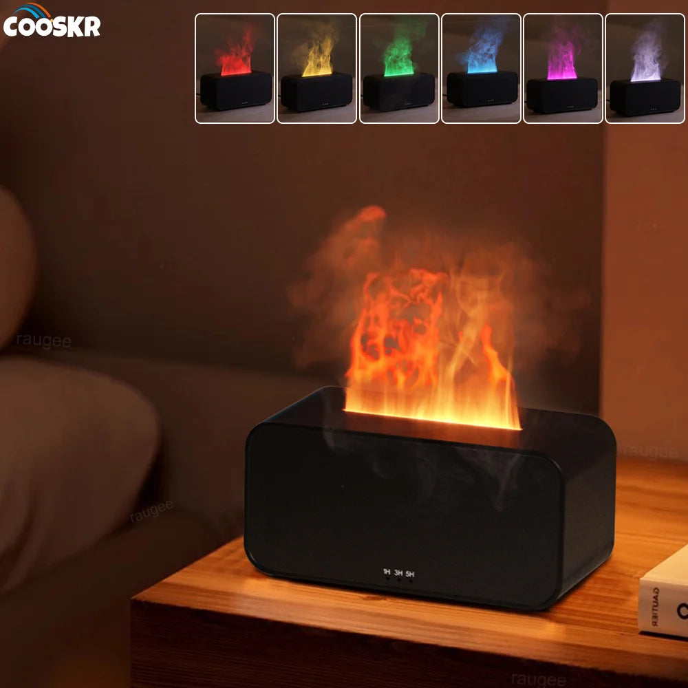 Mini Flame Aroma Diffuser & Humidifier with LED Light