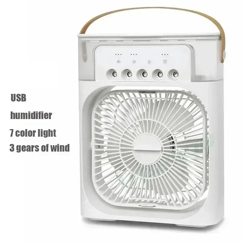 3-in-1 Portable Mini Air Cooler Fan — Cooling, Humidifier & LED Night Light | Home & Office