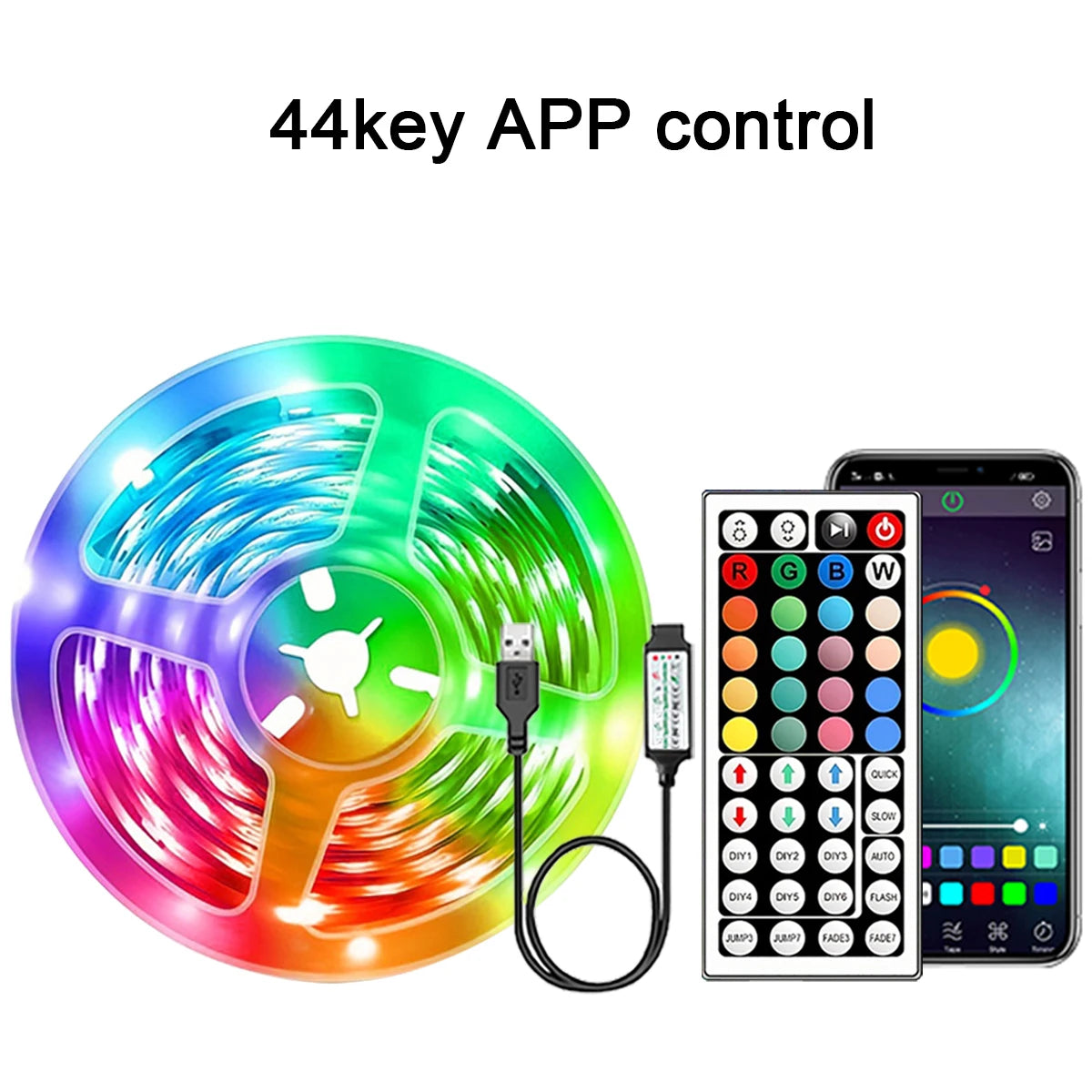 RGB LED Strip Lights 5M–30M | App-Controlled Color Changing Light for Room & Bedroom Decor