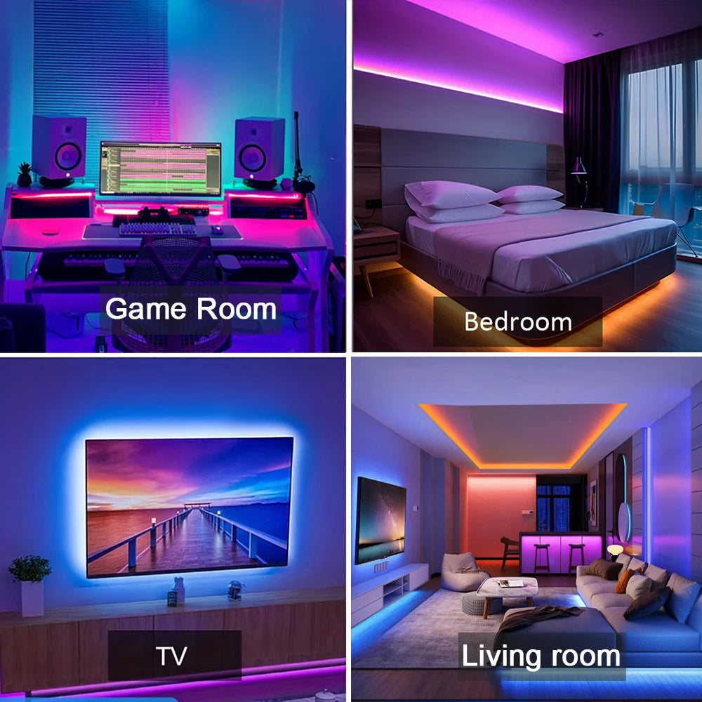 RGB LED Strip Lights 5M–30M | App-Controlled Color Changing Light for Room & Bedroom Decor