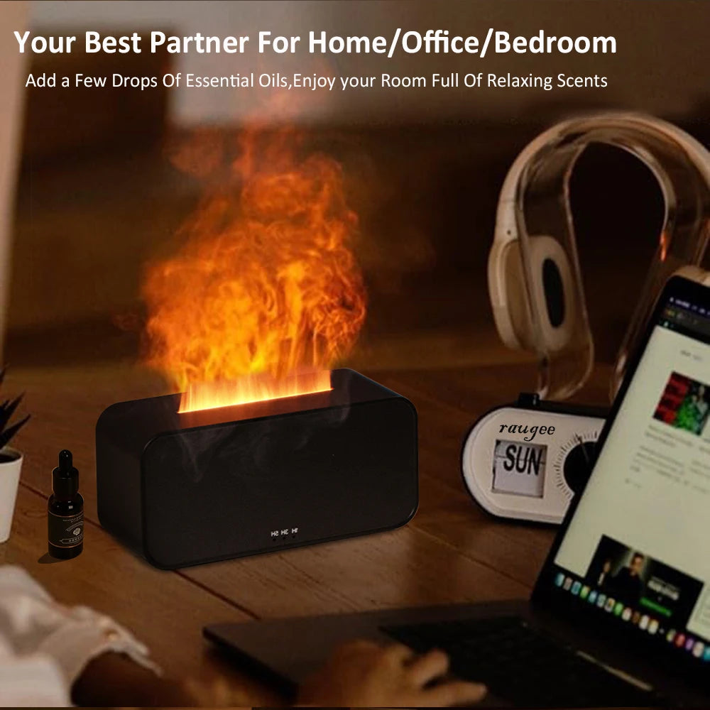 Mini Flame Aroma Diffuser & Humidifier with LED Light