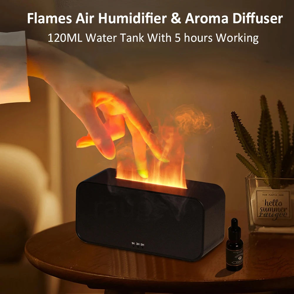 Mini Flame Aroma Diffuser & Humidifier with LED Light