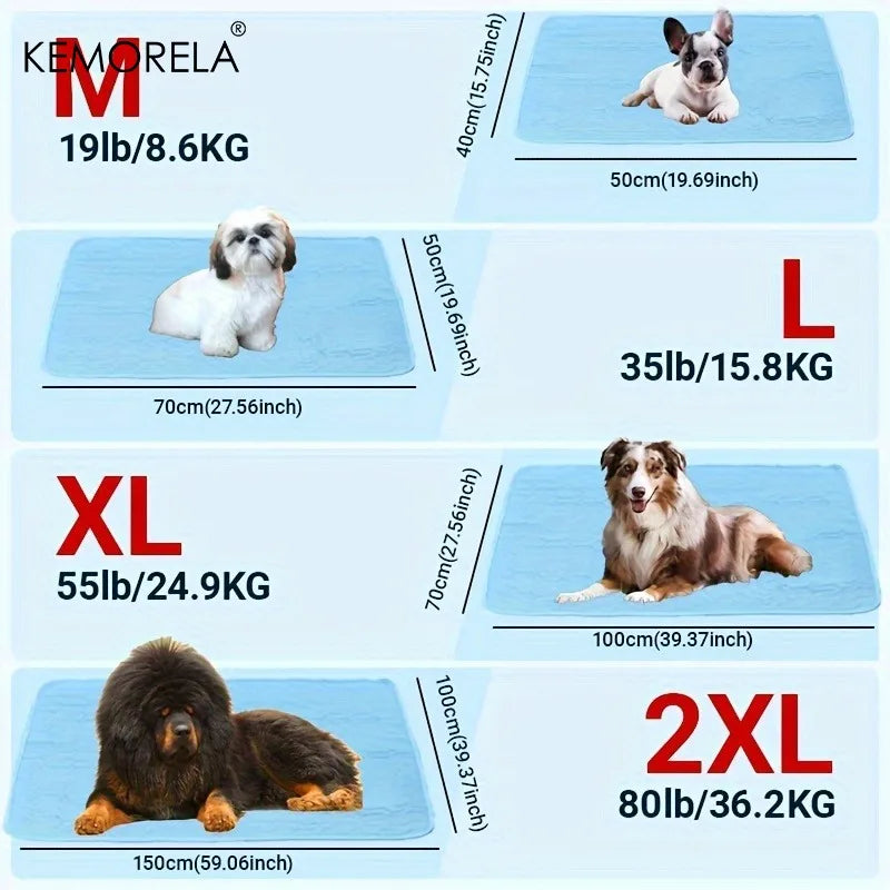 Ice-Cool Pet Cooling Mat & Bed — Sweat-Absorbent, 4 Sizes for Small, Medium & Large Pets
