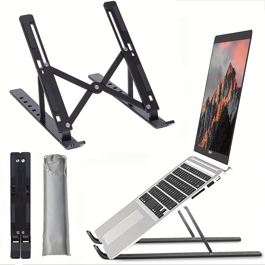 Adjustable Foldable Laptop Stand - Portable Desktop Riser for MacBook, iPad & Tablet