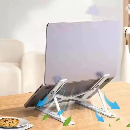 Adjustable Foldable Laptop Stand - Portable Desktop Riser for MacBook, iPad & Tablet