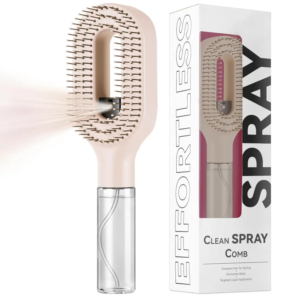 2-in-1 Spray Bottle Hair Comb – Detangling & Styling Mist Brush