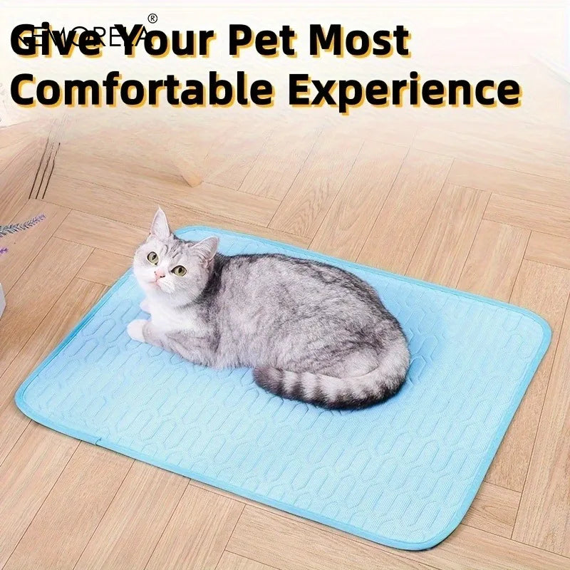 Ice-Cool Pet Cooling Mat & Bed — Sweat-Absorbent, 4 Sizes for Small, Medium & Large Pets