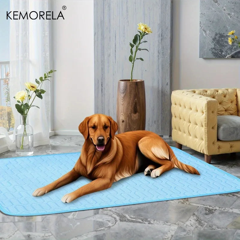 Ice-Cool Pet Cooling Mat & Bed — Sweat-Absorbent, 4 Sizes for Small, Medium & Large Pets