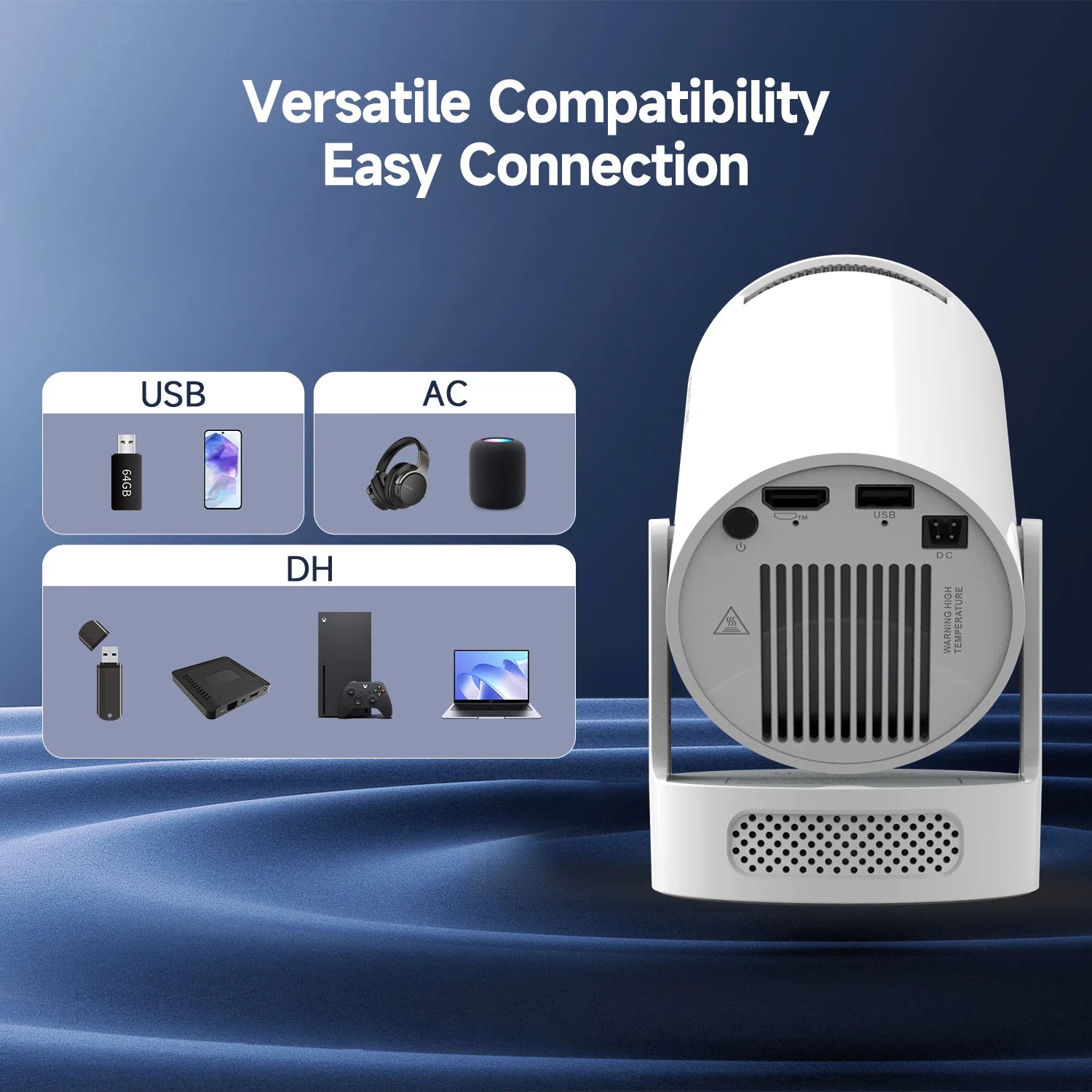Magcubic HY300Pro+ 8K Projector | 8000 Lumens | Android 14 | WiFi 6 & BT 5.4 | Voice Control + Airmouse | Portable Cinema