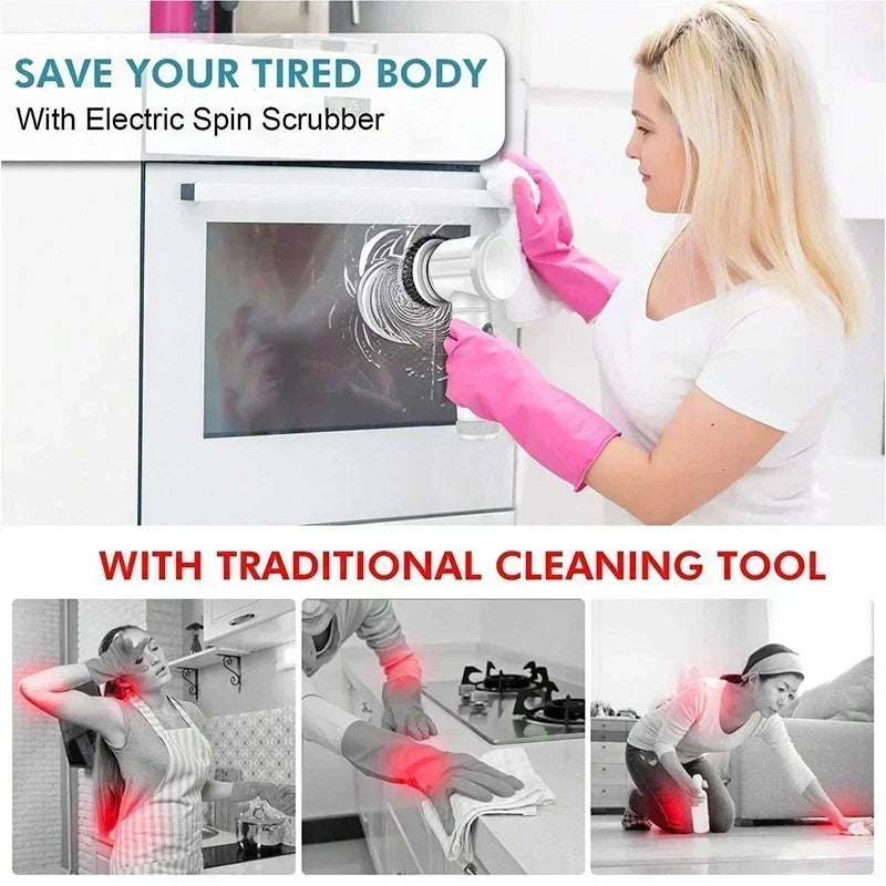 Electric Spin Scrubber — Cordless Power Cleaning Brush