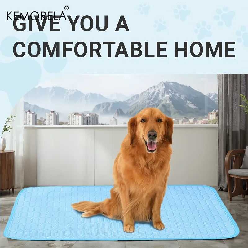 Ice-Cool Pet Cooling Mat & Bed — Sweat-Absorbent, 4 Sizes for Small, Medium & Large Pets