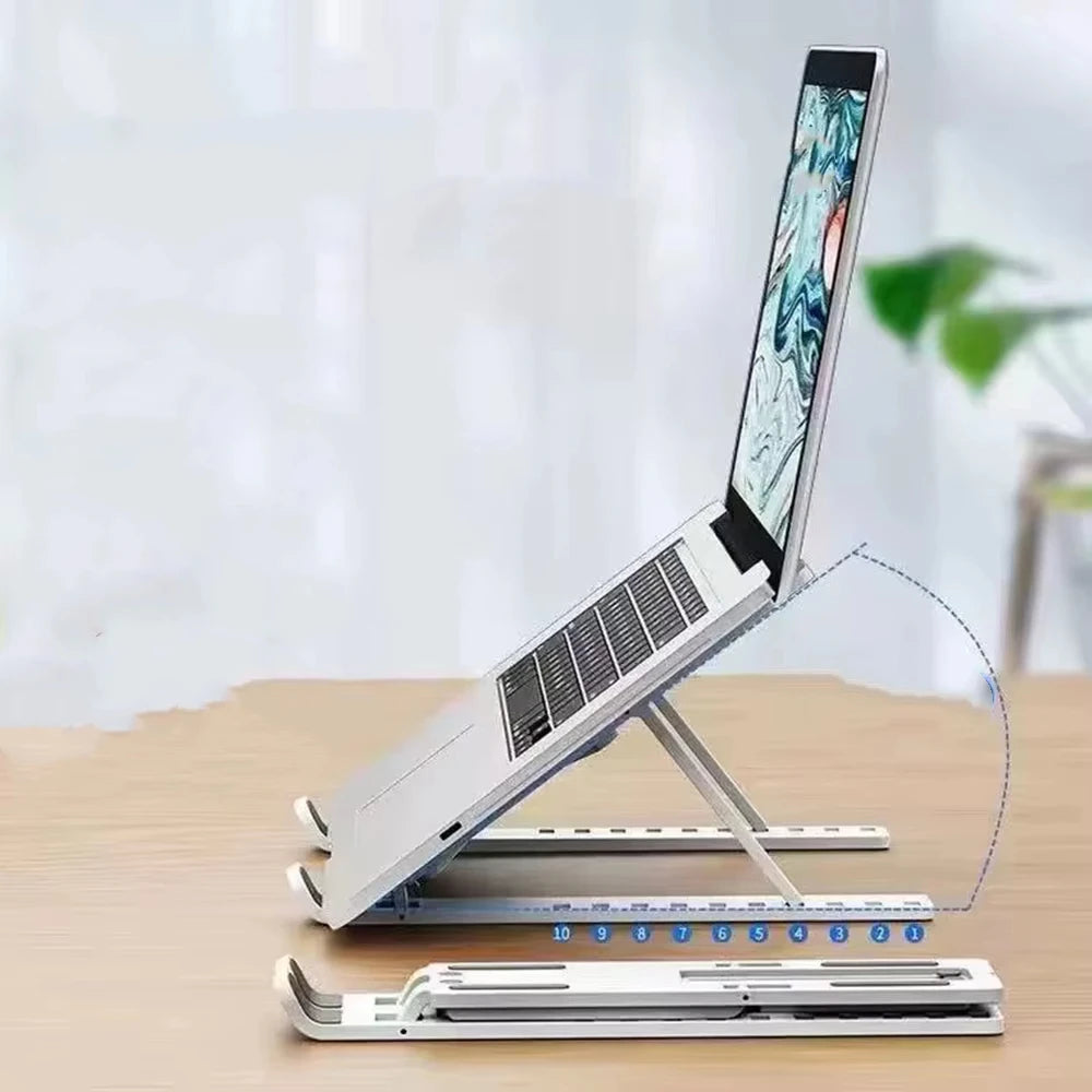 Adjustable Foldable Laptop Stand - Portable Desktop Riser for MacBook, iPad & Tablet