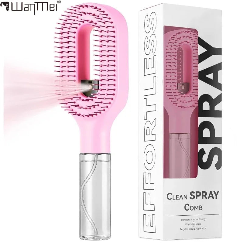 2-in-1 Spray Bottle Hair Comb – Detangling & Styling Mist Brush