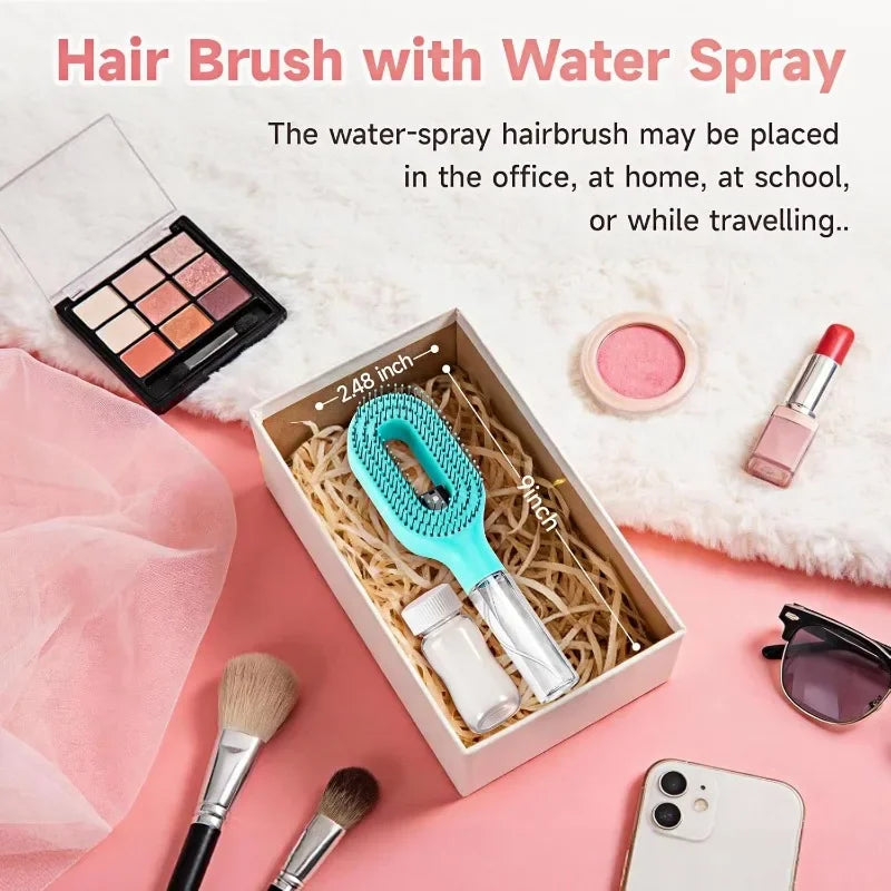 2-in-1 Spray Bottle Hair Comb – Detangling & Styling Mist Brush