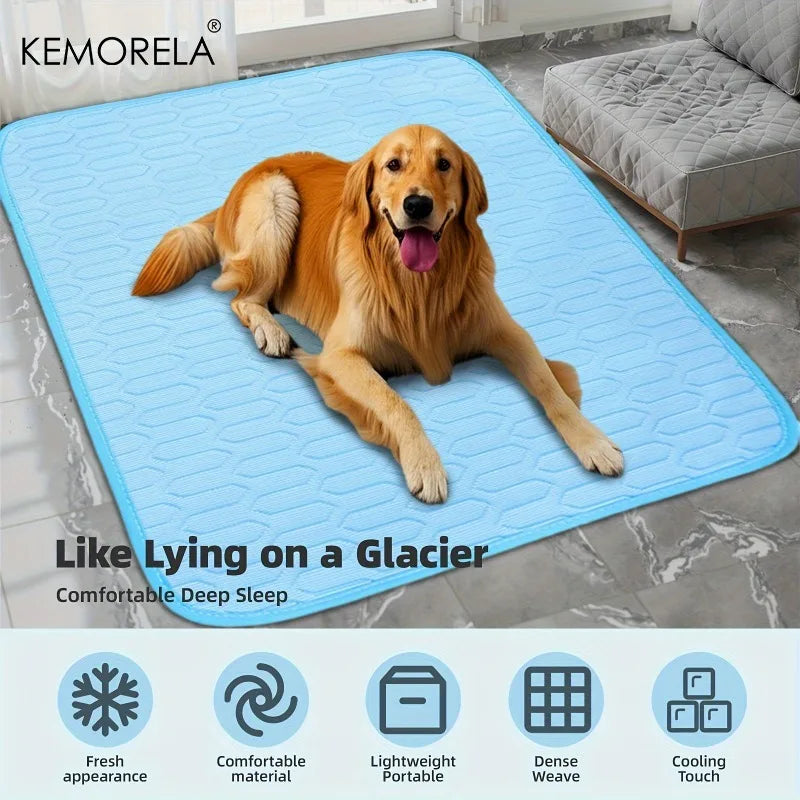 Ice-Cool Pet Cooling Mat & Bed — Sweat-Absorbent, 4 Sizes for Small, Medium & Large Pets