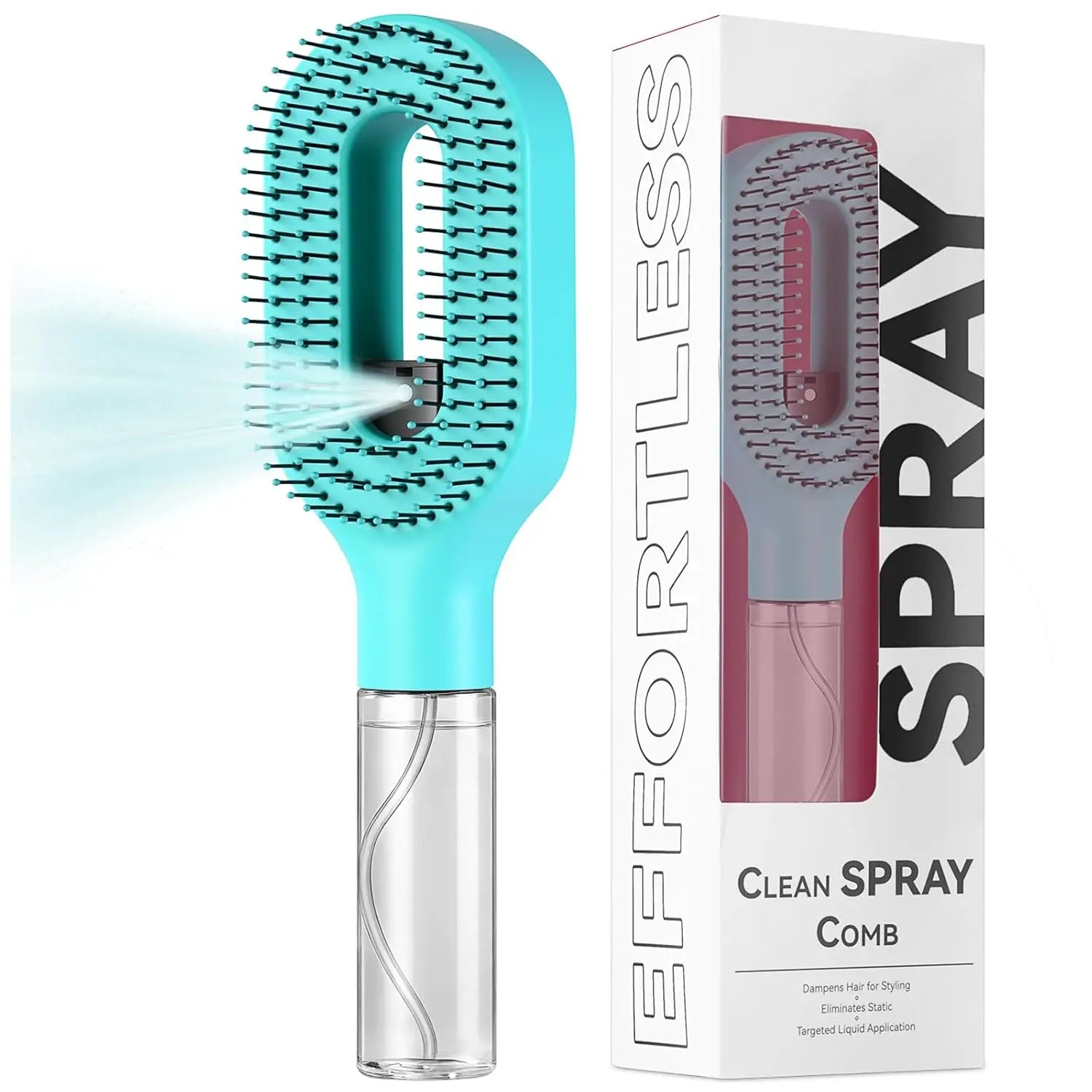 2-in-1 Spray Bottle Hair Comb – Detangling & Styling Mist Brush