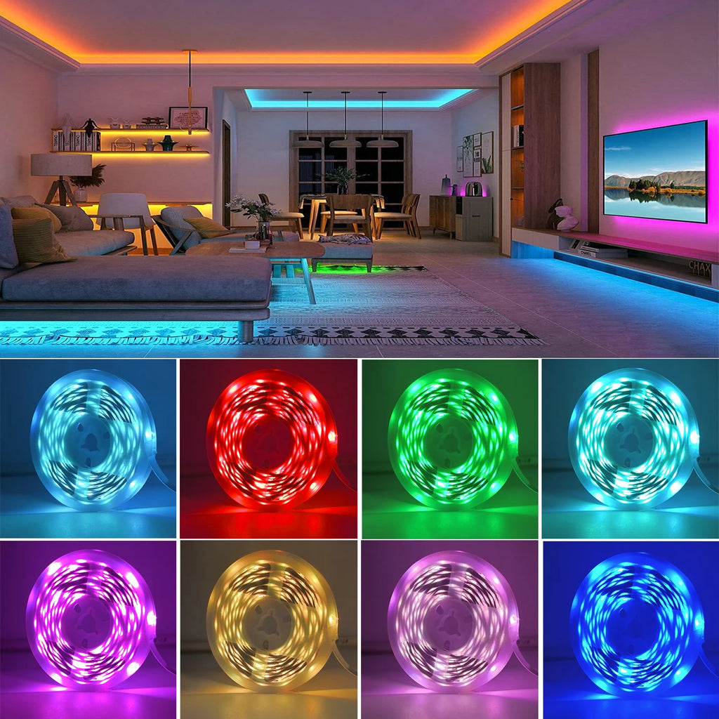RGB LED Strip Lights 5M–30M | App-Controlled Color Changing Light for Room & Bedroom Decor