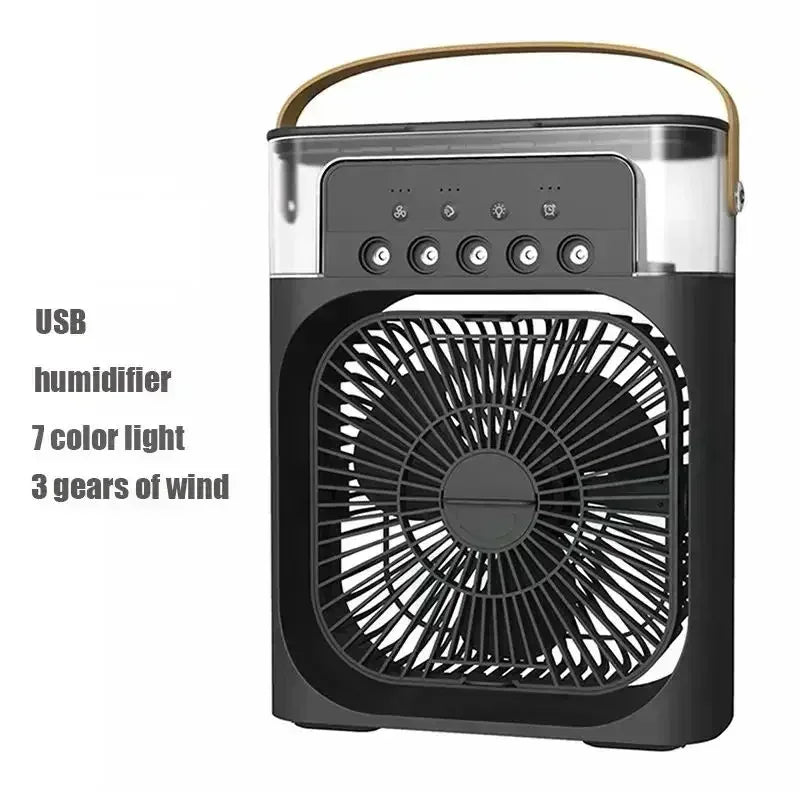 3-in-1 Portable Mini Air Cooler Fan — Cooling, Humidifier & LED Night Light | Home & Office