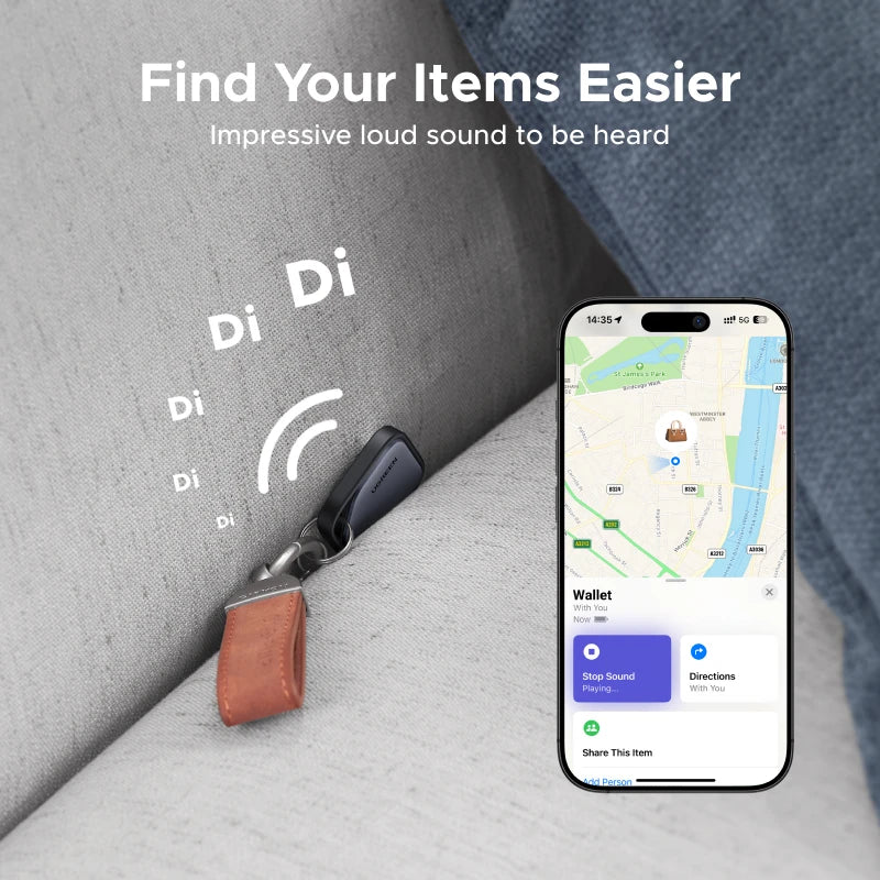 UGREEN Smart Bluetooth Tracker — Keys Finder & Item Locator SmartTag | Up to 2-Year Battery