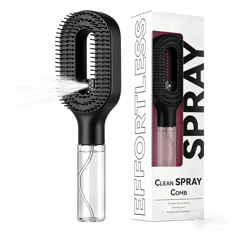 2-in-1 Spray Bottle Hair Comb – Detangling & Styling Mist Brush