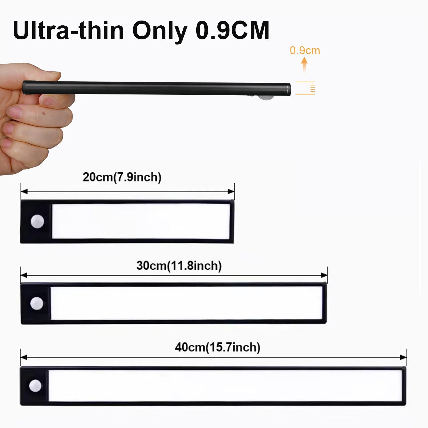 Ultra-Thin LED Cabinet Light Rechargeable Motion Sensor Lights 3 Colors Dimmable Night Lamp for Wardrobe Closet Kitchen Lighting