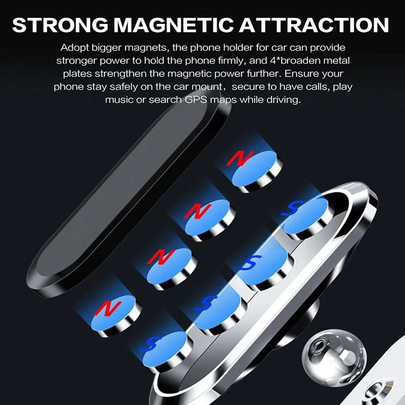 360° Magnetic Car Phone Holder Magnet Smartphone Mobile Stand Cell GPS Support for Iphone 13 12 XR Xiaomi Mi Huawei Samsung LG